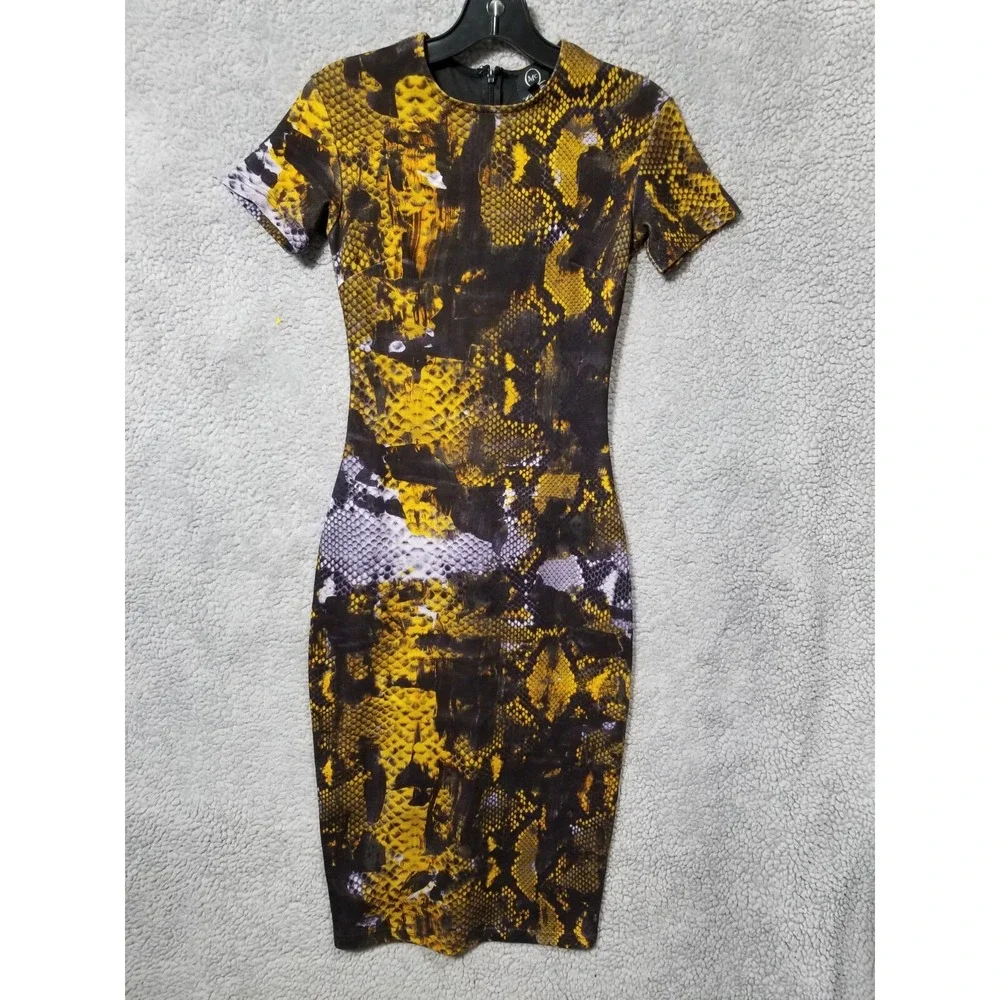 Alexander McQueen | Dresses | Mcq Alexander Mcqueen Black Snake Print  Bodycon Midi Dress Size Xs | Poshmark